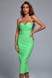 Salimi Midi Bandage Dress - Green - Bellabarnett