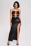 Lyall Sequin Slit Maxi Dress