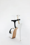 White Waterproof Platform Ultra High Heel Sandals