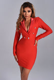 Hilary Mini Bandage Blazer Dress - Red