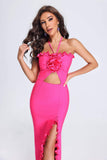 Lori Halter Midi Bandage Dress - Pink