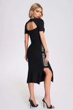 Dejia Lace Bandage Midi Dress