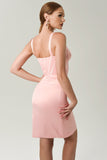 Cereda Pink Satin Mini Dress