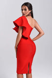 Figgo Midi Ruffled Bandage Dress