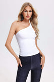 Edith One shoulder Top - White