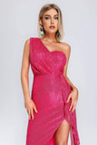 Jessica One Shoulder sequin Maxi Dress