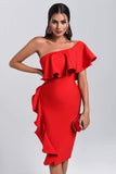 Figgo Midi Ruffled Bandage Dress