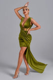 Saffron Velvet Maxi Dress - Green