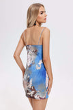 Pag Oil Painting Printed Satin Dress