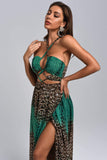 Vix Halter Leopard Maxi Dress