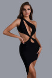 Sadie Cutout One Shoulder Bandage Dress