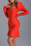 Kiara Puff Sleeve Mini Bandage Dress