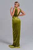 Saffron Velvet Maxi Dress - Green