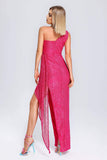 Jessica One Shoulder sequin Maxi Dress