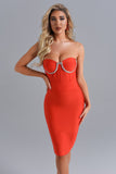 Lanak Diamonate Midi Bandage Dress