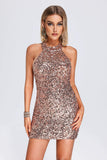 Marjorie Halterneck Sequin Mini Dress