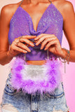 Kerin Feather Pouch - Purple