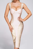 Cherye Metallic Midi Bandage Dress