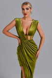 Saffron Velvet Maxi Dress - Green